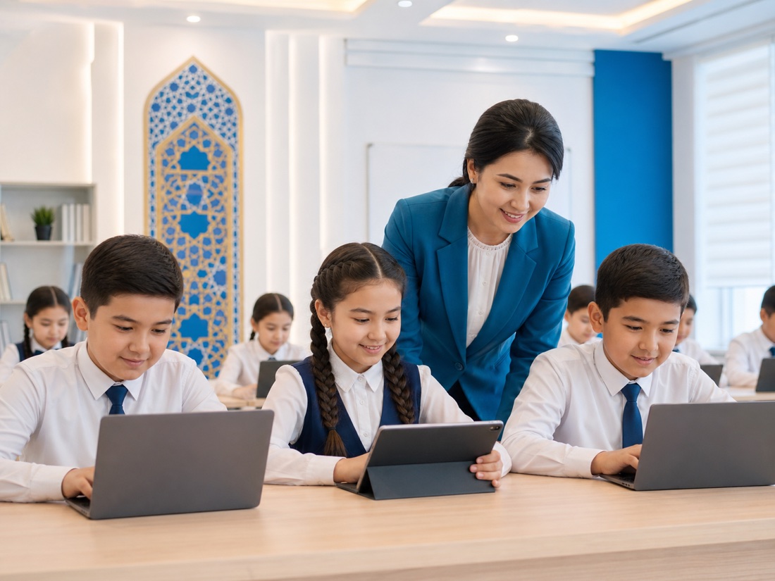 Педагог проводит занятие по цифровой грамотности